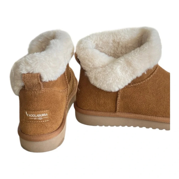 Koolaburra by Ugg Dexi Mini Women's Sze 8 Saddle Brown Faux Fur Lining Ankle EUC - Picture 7 of 9